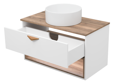 Тумба под раковину Brevita Bergen BER-07090-19-01-1Я 90х50 подвесная цвет белый