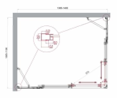 Душевой уголок BelBagno LUCE LUCE-AH-22-140/110-C-Cr 140х110 стекло прозрачное профиль хром без поддона