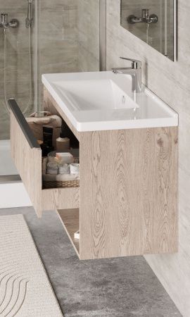 Раковина из сантехнического фарфора Santek Миранда WH302249 100х50 накладная цвет белый