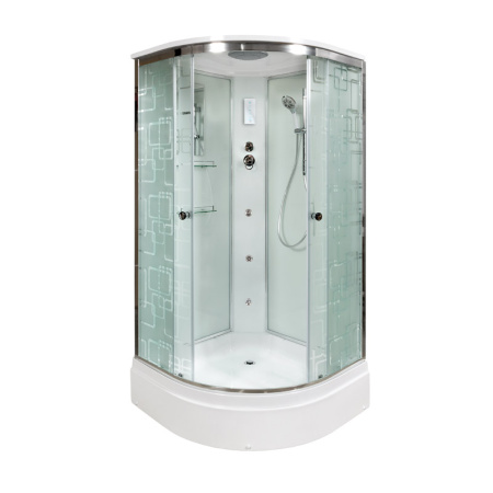 Душевая кабина AvaCan EM3011GM+EL 110х110 четверть круга с крышей ориентация универсальная