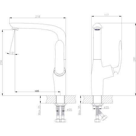 Смеситель для кухни Rush Island IS6535-22 на мойку хром