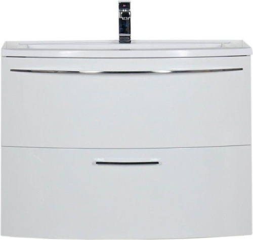 Тумба с раковиной De Aqua Лонг 00167099 90х43х64 подвесная цвет белый - фото 5