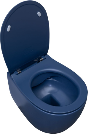 Чаша унитаза подвесная Allen Brau Fantasy 4.11004.ID цвет синий без сиденья безободковая каскадный смыв