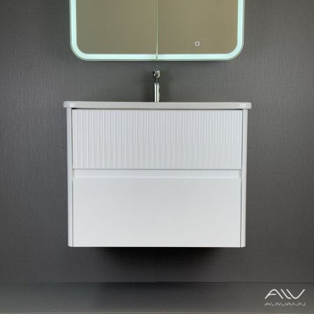 Тумба с раковиной Alavann Wave ALV1112000 80х50 подвесная цвет белый