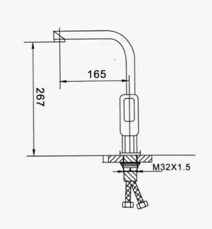Смеситель для кухни D-Lin D155366-C на мойку белый