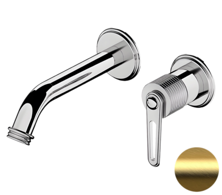 Смеситель для раковины Daniel Brooklyn BY632PDP встраиваемый в стену брашированное золото