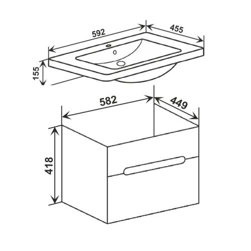 Тумба под раковину Runo Парма 00-00001428 60х40 подвесная цвет серый - фото 4