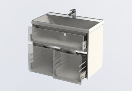 Тумба с раковиной Aquanet Латина 00212836 80х50 напольная цвет белый