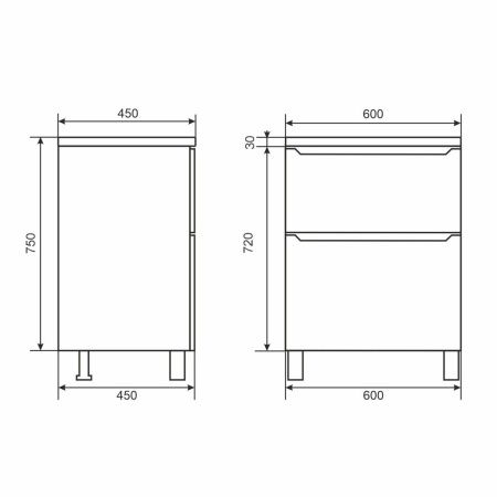 Тумба под раковину Uperwood Tanos 291120331 60х50 напольная цвет черный
