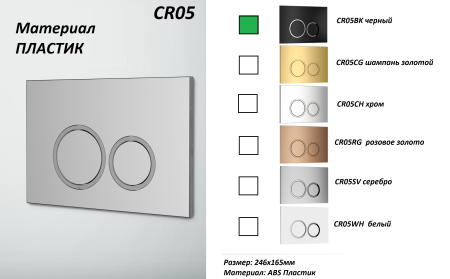 Клавиша смыва механическая Cerutti SPA CR05BK цвет черный
