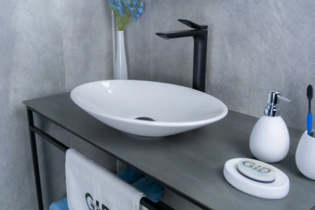 Раковина керамическая Gid Lago 51110 50х40 накладная цвет белый без отверстий под смеситель