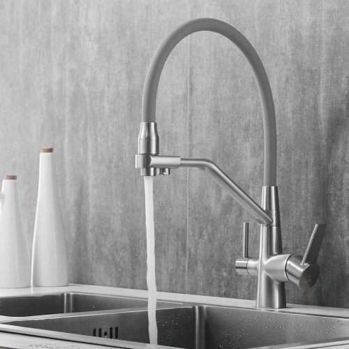 Смеситель для кухни Rose R558L на мойку сатин - фото 5