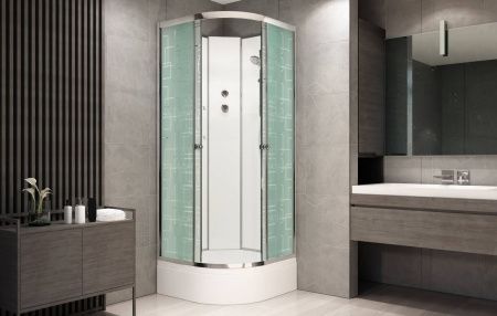Душевая кабина AvaCan EM2790N 90х90 четверть круга без крыши ориентация универсальная