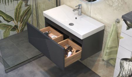 Тумба под раковину Velvex EDGE tp.EDG.9696.80.1Y графит 80х40 подвесная цвет серый