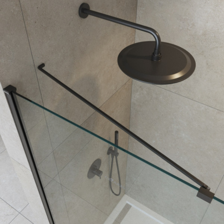 Душевая перегородка Cezares LIBERTA LIBERTA-L-1-TB-95-C-NERO 95х195 стекло прозрачное профиль черный