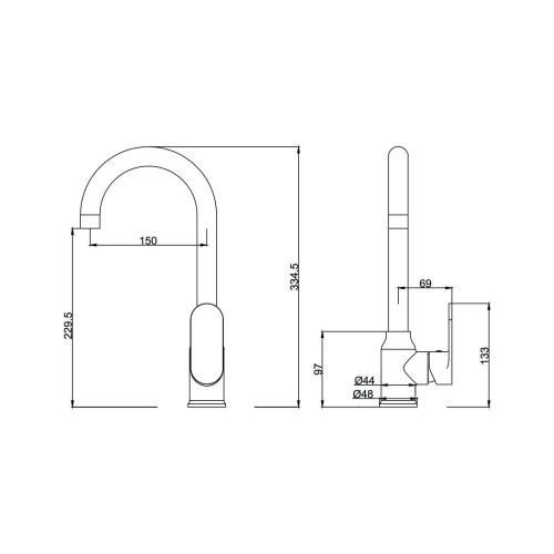 Смеситель для кухни Fashun A4085-35 на мойку золото - фото 3