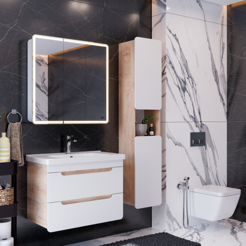 Шкаф-зеркало с подсветкой LeMark Element LM70ZS-E 70х14,6х80 подвесной - фото 5