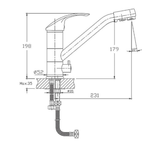 Cмеситель Haiba HB4321-5 на мойку сатин - фото 2