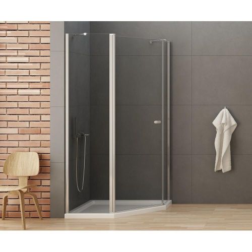 Душевой уголок New Trendy NEW SOLEO Chrome K-0739 100х80 стекло прозрачное профиль хром без поддона - фото 2