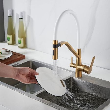 Смеситель для кухни Shevanik S278G на мойку золото