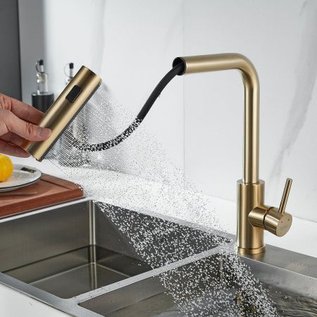 Смеситель для кухни Raffine F203G на мойку золото