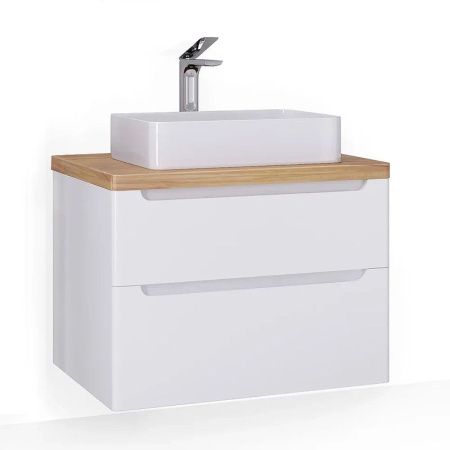 Тумба под раковину Jorno WOOD wood.01.80/P/W 80х50 подвесная цвет белый