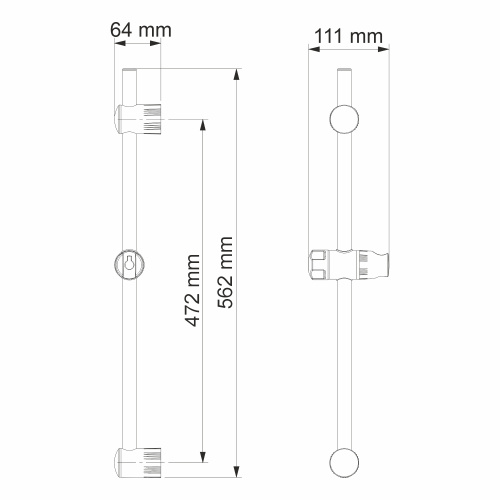 Душевая штанга WasserKRAFT Wern 4200 A012 никель - фото 4