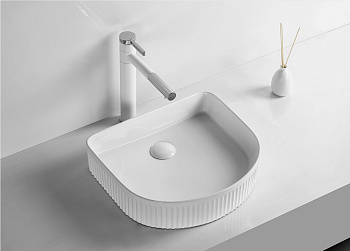 Раковина из сантехнического фарфора Cerutti SPA CR8011 43х37 накладная цвет белый без отверстий под смеситель