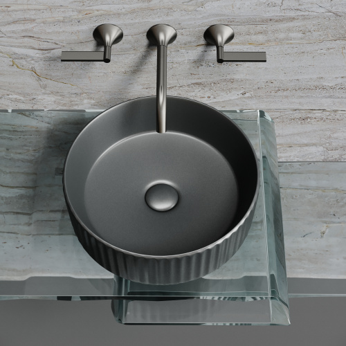 Раковина Ceramica Nova ELEMENT 36 см CN6057MDH накладная цвет темный антрацит матовый - фото 5