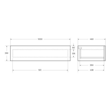 Тумба под раковину Cezares CADRO CADRO-100-1C-SO-BG-BLUM 100х50 подвесная цвет белый