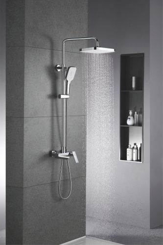 Душевая стойка Rose R1836 настенная цвет хром - фото 4