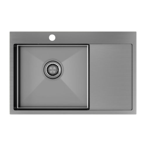 Мойка кухонная Paulmark VELTEN 78F PM807851-GML 78х51 воронёная сталь