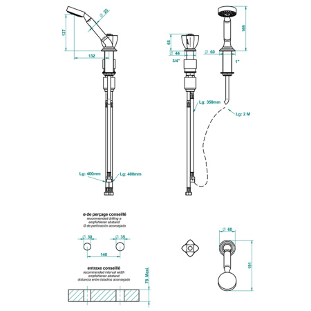 Смеситель THG Ptale de cristal clair U6A-F01-6532/60A на борт ванны золото