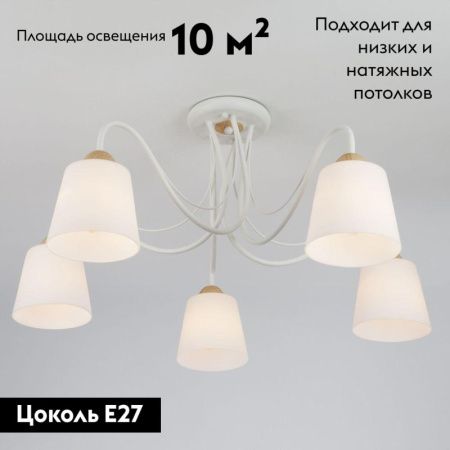 Люстра потолочная Eurosvet Betty (Бетты) 70062/5 белый