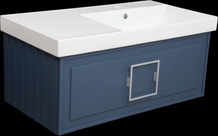 Раковина керамическая La Fenice Cubo CU.NN.90R 90х50 накладная цвет белый 1 отверстие под смеситель