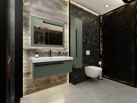 Тумба с раковиной La Fenice ELBA NFNC-01-ELB-G-80-3-80 80х50 подвесная цвет серый