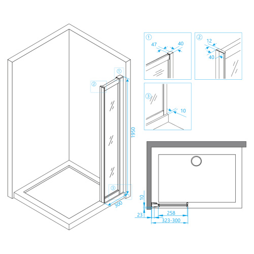 Боковая стенка RGW 03064130-11 30х195 стекло прозрачное профиль хром глянцевый - фото 2 Боковая стенка RGW 03064130-11 30х195 стекло прозрачное профиль хром глянцевый - фото 2