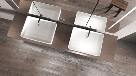 Раковина из искусственного камня Abber Stein AS2629 60х40 накладная цвет белый без отверстий под смеситель