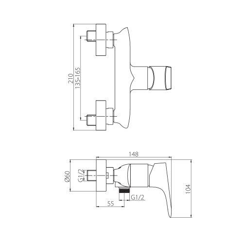 Смеситель для душа Damixa Palace Grand 462000000 настенный хром - фото 5