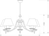 Люстра на штанге Kutek San Marino Abażur (Сан Марино Абазур) SAN-ZW-5(Z/A)CR