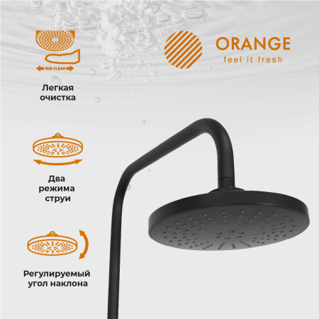 Душевая стойка Orange O-Shower OW02b настенная цвет черный