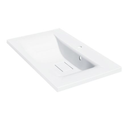 Раковина из искусственного камня Vincea VCB-3M750W 80х50 встраиваемая цвет белый 1 отверстие под смеситель