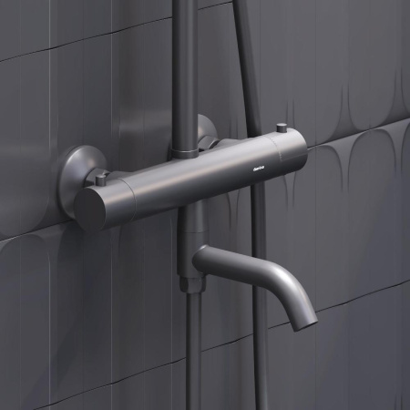 Душевая стойка Damixa Jupiter 977810300 настенная цвет черный с термостатом