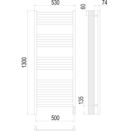 Полотенцесушитель электрический Terminus 4670078526274 55х130 хром