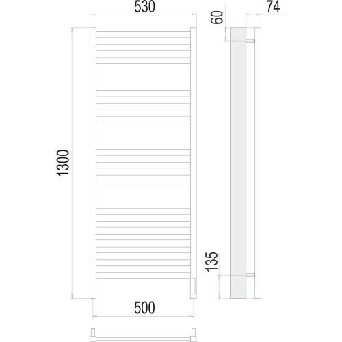 Полотенцесушитель Terminus 4670078526274 53х130 электрический хром - фото 3