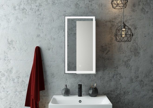 Зеркало-шкаф Art&Max TECHNO AM-Tec-350-650-1D-L-DS-F-Nero 35х65