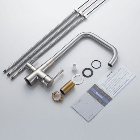 Смеситель для кухни Shevanik S528L на мойку сатин