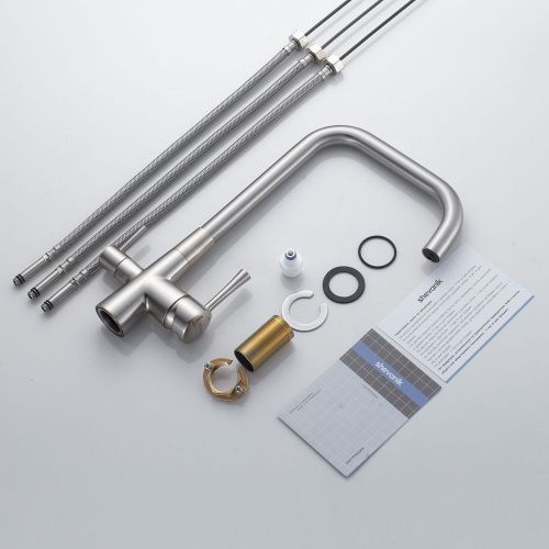 Смеситель для кухни Shevanik S528L на мойку сатин - фото 4