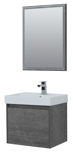 Комплект мебели: тумба с раковиной + зеркало Aquanet Nova Lite 00242923 60,5х45,7х136,5 напольный/подвесной - фото 3