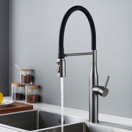 Смеситель для кухни Shevanik S123T-3 на мойку оружейная сталь